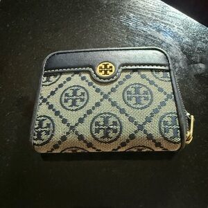 Tory Burch Black and Gold Key & Card Holder